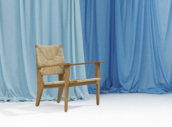 GUBI F-Chair Outdoor lounge chair, natural - teak