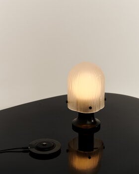 GUBI Seine portable lamp, antique brass - white