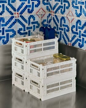 HAY Cassetta Colour Crate, S, plastica riciclata, off-white, immagine decorativa