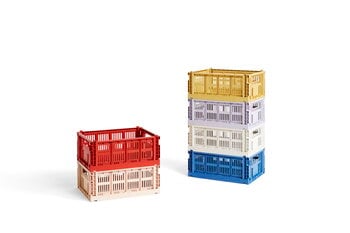 HAY Colour Crate, M, recycled plastic, golden yellow