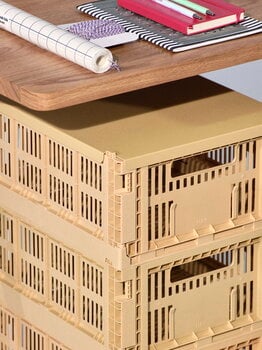 HAY Colour Crate, M, recycelter Kunststoff, Goldgelb