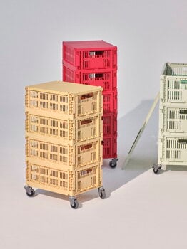 HAY Cassetta Colour Crate, M, plastica riciclata, golden yellow