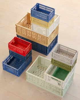 HAY Colour Crate, M, återvunnen plast, elektrisk blå