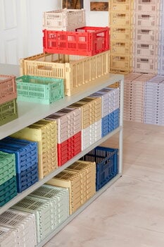 HAY Colour Crate, S, recycled plastic, dusty yellow