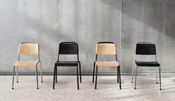 HAY Halftime chair, chrome - black stained oak, PU lacquer
