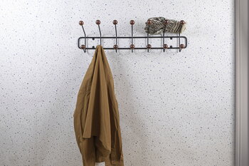 Bill Horizontal coat rack, black - walnut stained ash