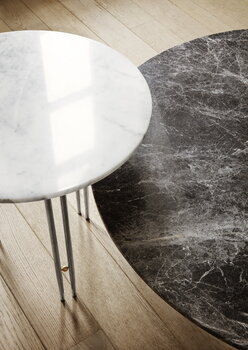 GUBI IOI soffbord, 50 cm, krom - vit marmor