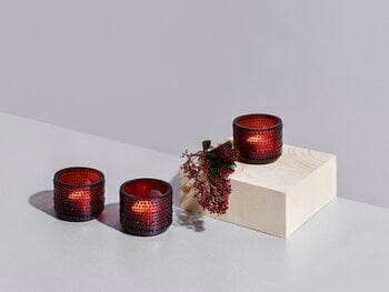 Iittala Kastehelmi tealight candleholder 64 mm, cranberry