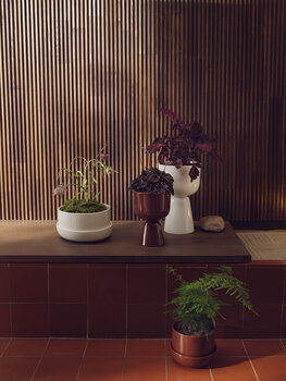 Iittala Nappula plant pot with saucer, 240 x 130 mm, white