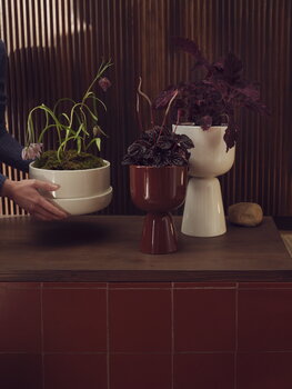 Iittala Nappula plant pot with saucer, 240 x 130 mm, brown