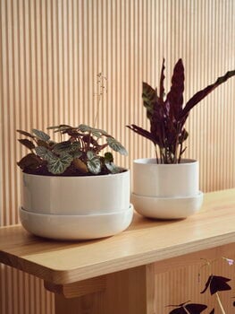 Iittala Nappula plant pot with saucer 170 x 130 mm, white