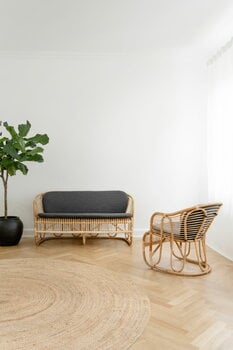 Sika-Design Swing nojatuoli, luonnonvärinen rottinki - tummanharmaa