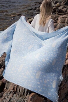 Kauniste Sauna fringe throw, light blue, decoration image