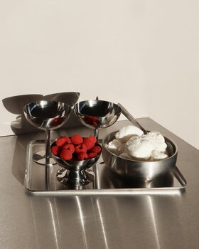 Nichba Ice Cup Low dessert bowl, polished stainless steel, decoration image