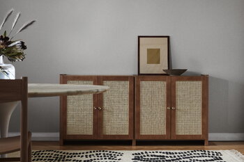 Lundia Classic sideboard w/ rattan doors, brown lacquered