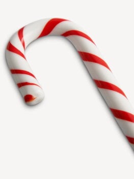 Kosta Boda Polka candy cane glass ornament, 170 mm, white - red, decoration image