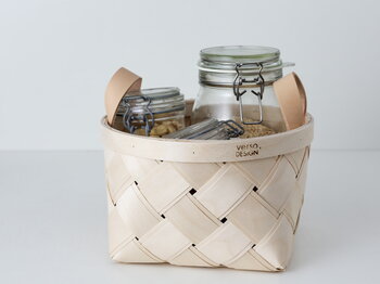 Verso Design Lastu birch basket, round, S