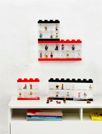Room Copenhagen Lego Minifigure Display Case 16 vitriini, punainen