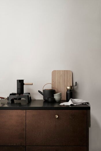 Stelton Collar coffee grinder, black - brass