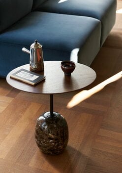 &Tradition Table basse Lato LN9, noyer - marbre Emperador