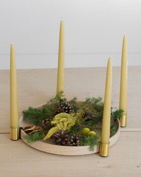 applicata Luna Maxi candleholder, oak - brass, decoration image