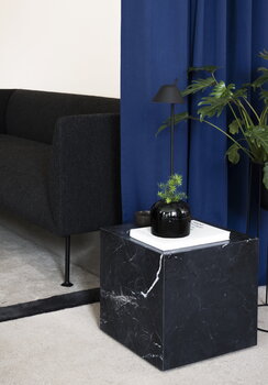 Audo Copenhagen Plinth table, cube, black Marquina marble