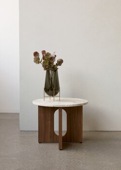 Audo Copenhagen Table d'appoint Androgyne, 50 cm, noyer - Kunis Breccia