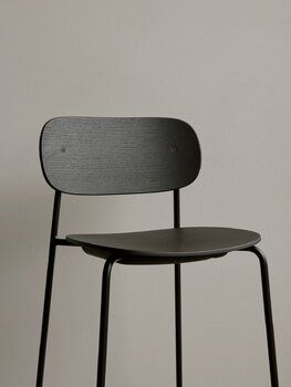 Audo Copenhagen Chaise de bar Co, 75,5 cm, acier noir - chêne noir