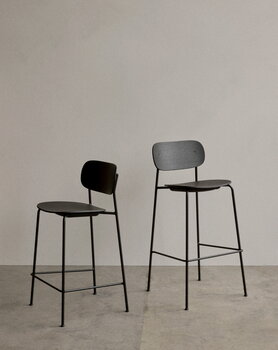 Audo Copenhagen Chaise de comptoir Co, 65,5 cm, acier noir - chêne noir