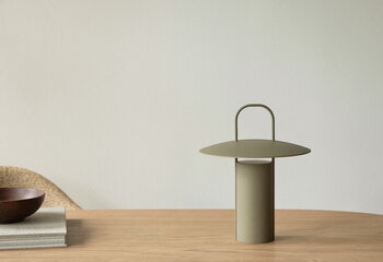 Audo Copenhagen Ray portable table lamp, dusty green