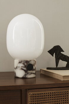 Audo Copenhagen JWDA table lamp, Calacatta Viola marble, decoration image