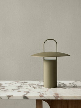 Audo Copenhagen Ray portable table lamp, dusty green