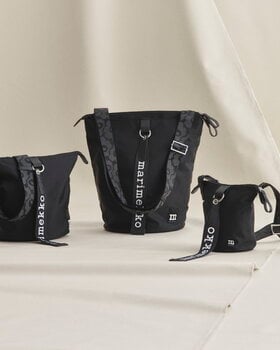 Marimekko Borsa a tracolla a secchiello Essential, Unikko nero, immagine decorativa