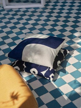 Marimekko Pieni Unikko tyynynpäällinen, 50 x 50 cm, puuvilla - t.sininen