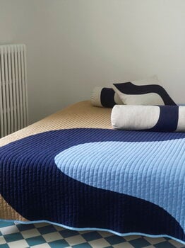 Marimekko Seireeni bed cover, 260 x 234 cm, off-white - dark blue - beige