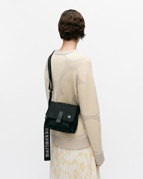 Marimekko Borsa a tracolla Mini Messenger, Unikko nero, immagine decorativa