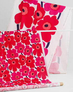 Marimekko Tissu Pieni Unikko, blanc - rouge