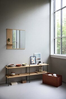 Moebe Mirror with a shelf, 70 cm, oak, decoration image