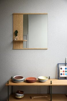 Moebe Mirror with a shelf, 70 cm, oak, decoration image