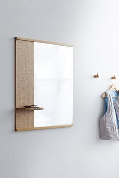 Moebe Mirror with a shelf, 70 cm, oak, decoration image