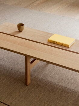 Moebe Rectangular coffee table, 115 cm, oak, decoration image