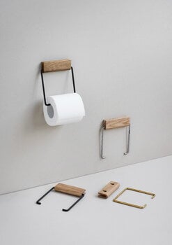 Moebe Toilet roll holder, oak - black, decoration image