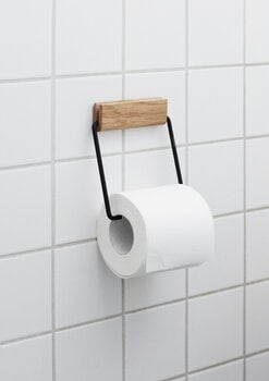 Moebe Toilet roll holder, oak - black, decoration image