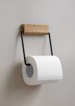 Moebe Toilet roll holder, oak - black, decoration image