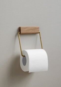 Moebe Toilet roll holder, oak - brass, decoration image