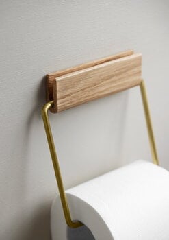 Moebe Toilet roll holder, oak - brass, decoration image