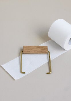 Moebe Toilet roll holder, oak - brass, decoration image