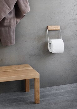 Moebe Toilet roll holder, oak - steel, decoration image