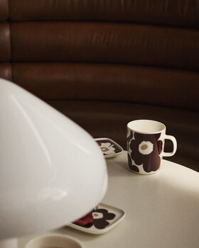 Marimekko Oiva - Unikko mug, 2,5 dl, 2 pcs, white - burgundy - clay