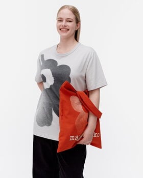 Marimekko Vankka Unikko tote bag, red - off-white, decoration image